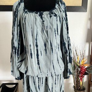 Women's Wehi Designs Long Blouse or Dress One Size Blue Off the Shoulder or On